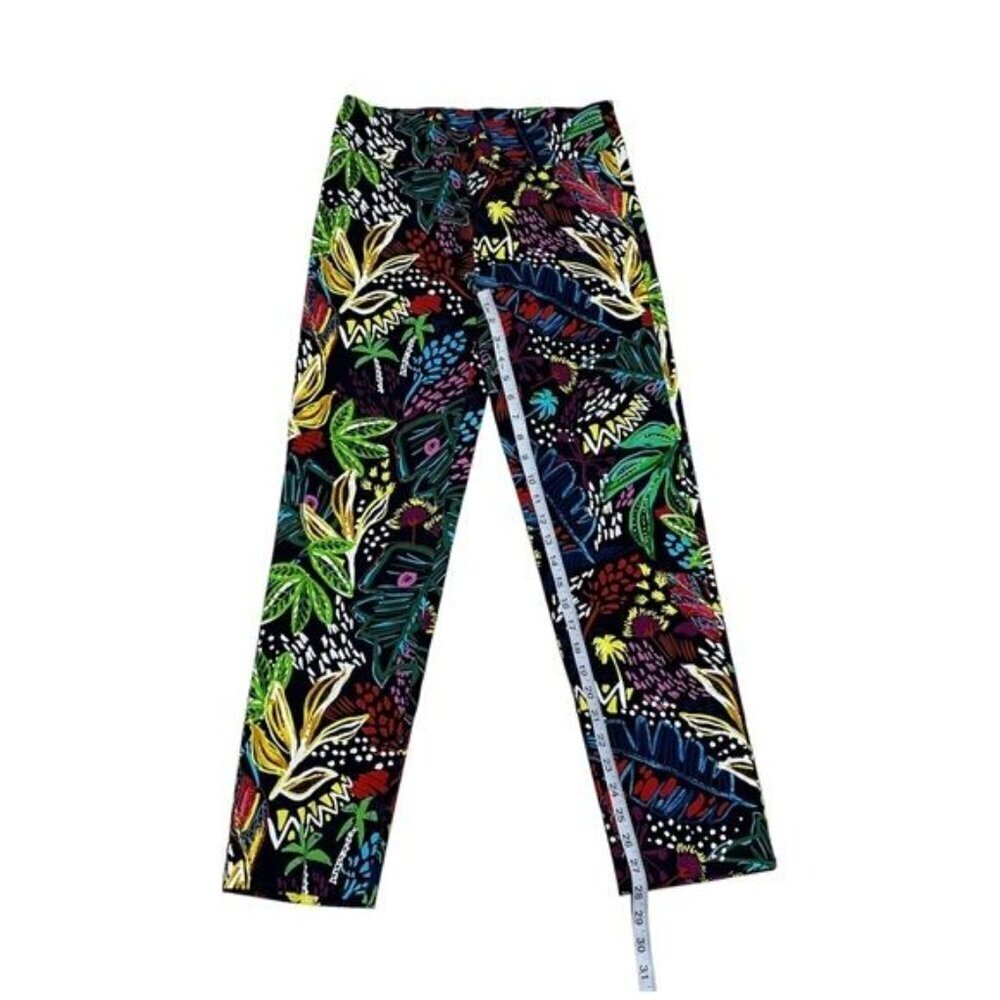 Joseph Ribkoff Black Multicolor Pull On High Rise Stretch Pants Size 8 - Picture 7 of 11